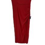 Lulus Rust Red Midi Dress Ruched Bodycon Tank Sleeveless Party Cocktail L Size L Photo 6