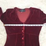 VINTAGE Luly K 90s Y2K Red Velvet Long Sleeve Babydoll Mini Dress Size Small Photo 5
