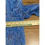 Susan Graver Sheer Floral Zip Up Shirt Jacket Size Small Blue Lightweight Photo 3