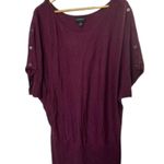 Lane Bryant Maroon Maroon Button Detail Dolman Sleeve Sweater Banded Hem 18/20 Photo 1