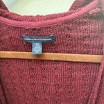 American Eagle Maroon Knit Cardigan W/ Hood & Pockets Photo 2