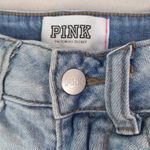 VS PiNK 0 27 Shorty Destroyed Light Wash Denim Raw Hem Jeans Shorts Blue Photo 2