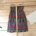Anthropologie  Maple EUC Women's Jewel Tone Paisley Silk Strapless Dress 4 Photo 3