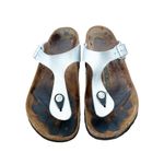 Birkenstock  Gizeh Silver Metallic Sandals Sz 7 Photo 1