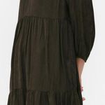 Primark V-neck, black floral satin effect long sleeve tiered Flowy mini dress S Photo 0