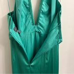 Liv Foster Foiled Satin Green Halter Dress 6 Photo 7