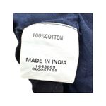 Eshakti ‎ Navy Polka Dot Cotton Wrap Dress Ruffle Hem Midi Large Cottage Classic Photo 6