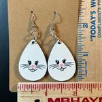 Easter Bunny/Rabbit Face Teardrop Dangle Pierced Earrings Photo 2