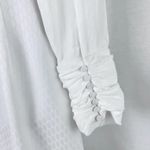 Alexis  Lindon White Jacquard Shirt Mini Dress Long Sleeve Cocktail Bridal Large Photo 3