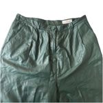 LORD & TAYLOR Women Green Straight Soft Genuine 100% Leather Pants VTG Sz 16 Black Photo 1
