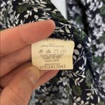 Mystree  Boho Navy Green Floral Tassel Sleeve V-Neck Blouse Size L Photo 5