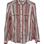 Hollister Pink & White Striped Long Sleeve Button Down Shirt Size S Photo 0