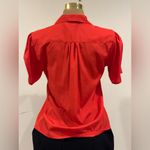 Dana AshleyVintage Red Button Down Collard Shorts Sleeves.Pleated Blouse Sz 10. Photo 7