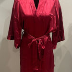 Elegant Burgundy Satin Kimono Robe new small Red Photo 0