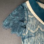 Altar'd State Vtg  Dress Womens S Teal Lace Overlay Peter Pan Collar Elegant Photo 4