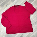 Free People All Mine Slouchy Alpaca Blend Sweater Raspberry Pink Large Oversized Photo 13