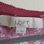 Loft  Floral Tank Top Womens Size M Sleeveless Stretch Prairie Boho‎ Burgundy Photo 5