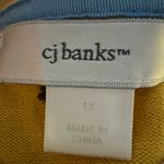 Fall Leaf‎ knit shirt Mustard Yellow Embroidered Cotton Top 2010 teacher size 1X Photo 2