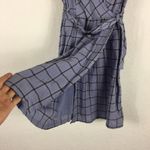 Urban Outfitters Amanda Linen Mini Dress XS Purple Plaid Check Belted Wrap Photo 7