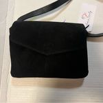 Vera Pelle Crossbody Purse Black Genuine Suede & Leather Bag NWT MADE IN ITALY Photo 3