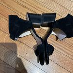 Nine West Garden Bay Black Leather Strappy Block Chunky low Heel Sandals whimsygoth coastal Photo 4