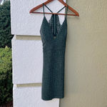 Honey and Rosie  emerald green and silver tinsel mini dress Photo 2