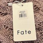 FATE. Women's Mauve Leaf Motif Open Front Knit Cardigan Sweater Size L NEW Photo 3