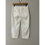 Laundry by Shelli Segal Women's White Cotton Cargo Pants Size 4 Zip Pockets Photo 2