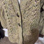 DKNY Vtg Y2K  Cardigan Sweater Sz XL Gold Ochre Button Front Cable Chunky Knit Photo 2