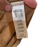 ASOS  size 14 brown short sleeve shirt stretch long length Photo 1