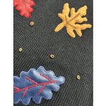 Vintage 1980's Victoria Harbour Fall Leaves Sweater Large Black Photo 2