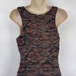 Chelsea and Violet Ruffle Slip Dark Romantic Dress Womens Small Brown Fall Floral Photo 3