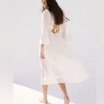 Free People  Kelsie Midi Dress Coverup Ivory White Size Medium Beach Boho Photo 1