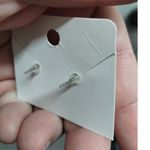 Vintage Black & Gold Colored Enamel Knotted Geometric Pierced Ear Earrings Photo 3