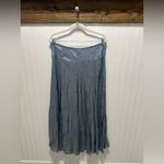 Karen Kane  Steel Blue Crushed Crinkle Maxi Skirt Sz L whimsical fairy Photo 1