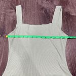 SheIn  Light Green Square Neck Ribbed Cropped Tank Top Photo 5
