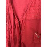 lilka anthropologie Red Wrap Dress Size Small Eyelet Pockets Cotton Casual Photo 8