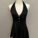 Vintage Nighty Lingerie Floral Silky Lace Halter Neck Shorts Black Y2K 90’s Photo 0