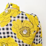 [Vintage] 70s Yellow Gingham Floral Print High Neck Halter Maxi Dress Sz Small S Photo 13