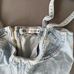 ZARA Light Blue Denim Corset Top Photo 3