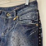 Akademiks Low Rise Boot Cut Jeans Embellished Lace Flap Pocket Women’s Size 28 Photo 3