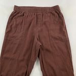 Old Navy Root Beer Brown Linen Blend Slim Leg Ankle Pant M Photo 1