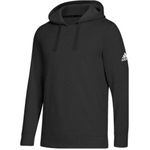 Adidas Fleece Hoodie Black Logo Sweatshirt Front Pocket Soccer NWT Size Small Photo 1