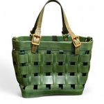 Ameri Leather Womens Kelly Green Basket Woven Shoulder Bag Crossbody Boho Photo 0