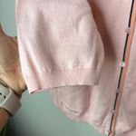 Talbots Woman Pima Cotton Size 2X Pink Contrast Trim Summer Button-Up Cardigan Photo 5