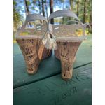 Jellypop  Hattie White Wedge Sandals Strappy Cork Wedge 5" heel Size 9 NWT Photo 3