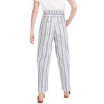 Madewell  Linen Cotton‎ Paperbag Waist Striped Pants Size 12 Nautical Beachy Photo 1