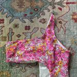 frankie's bikinis  Seraphina One Piece Size XL Pink Yellow Daisy Floral Cut Out Photo 7