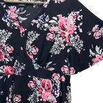 Torrid Womens Blouse Size 2X Black Floral Empire Waist Romantic Y2K Baby Doll Photo 5