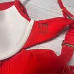 LPA New  Vibrant Red Ribbed Bikini Top Photo 7